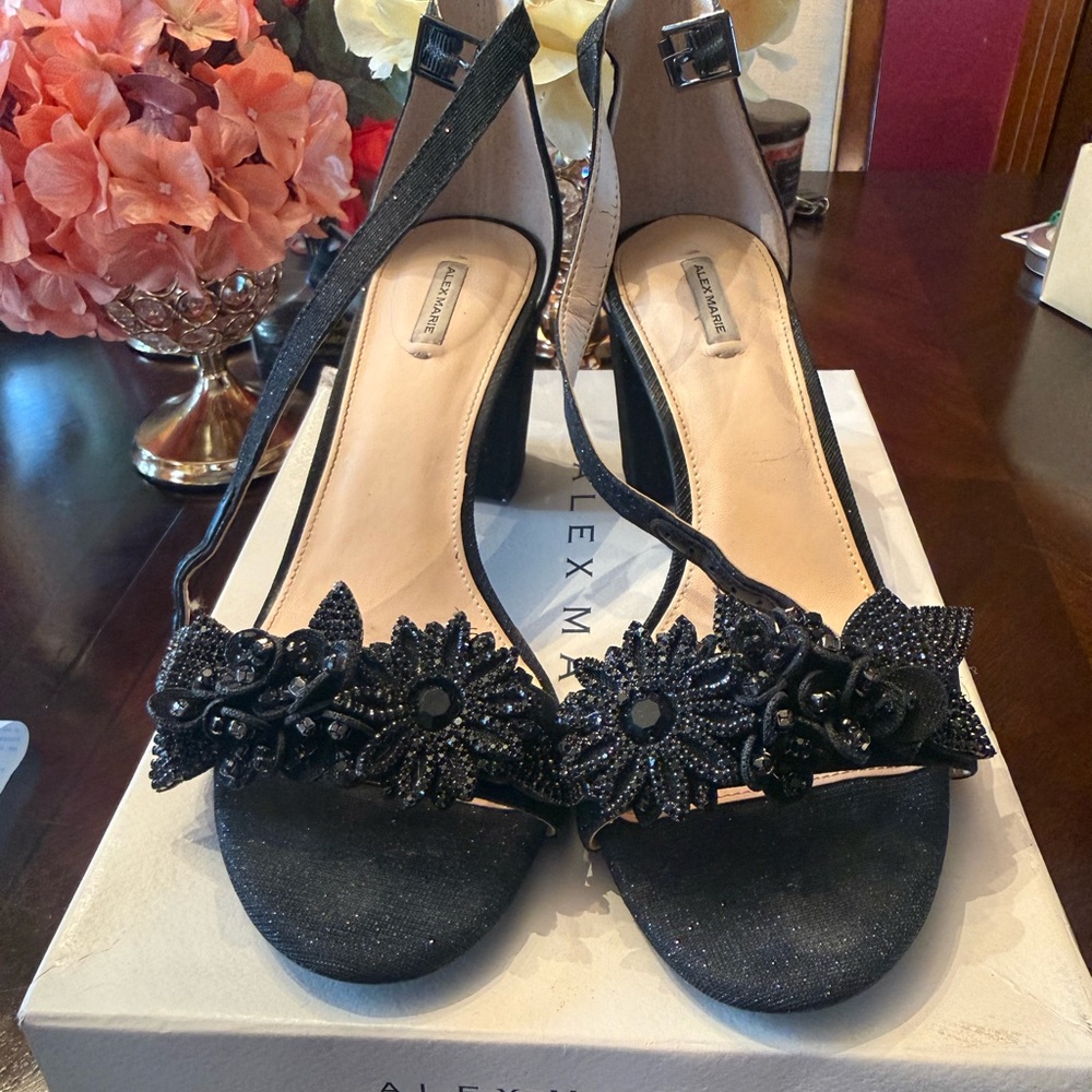 🖤✨ Alex Marie Black Embellished Heels 🖤✨